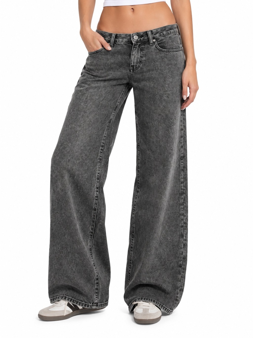 Wild Fable Women's Ultra Low-Rise Baggy Jeans Dark Gray Wash Size 6 Long